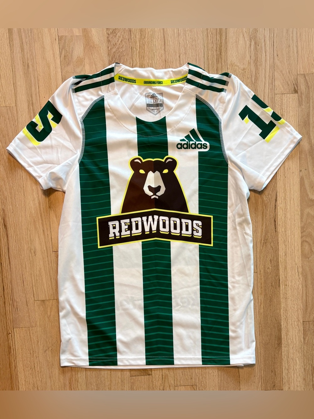 Adidas PLL Redwoods Myles Jones #15 Lacrosse Jersey Green White Youth Medium M